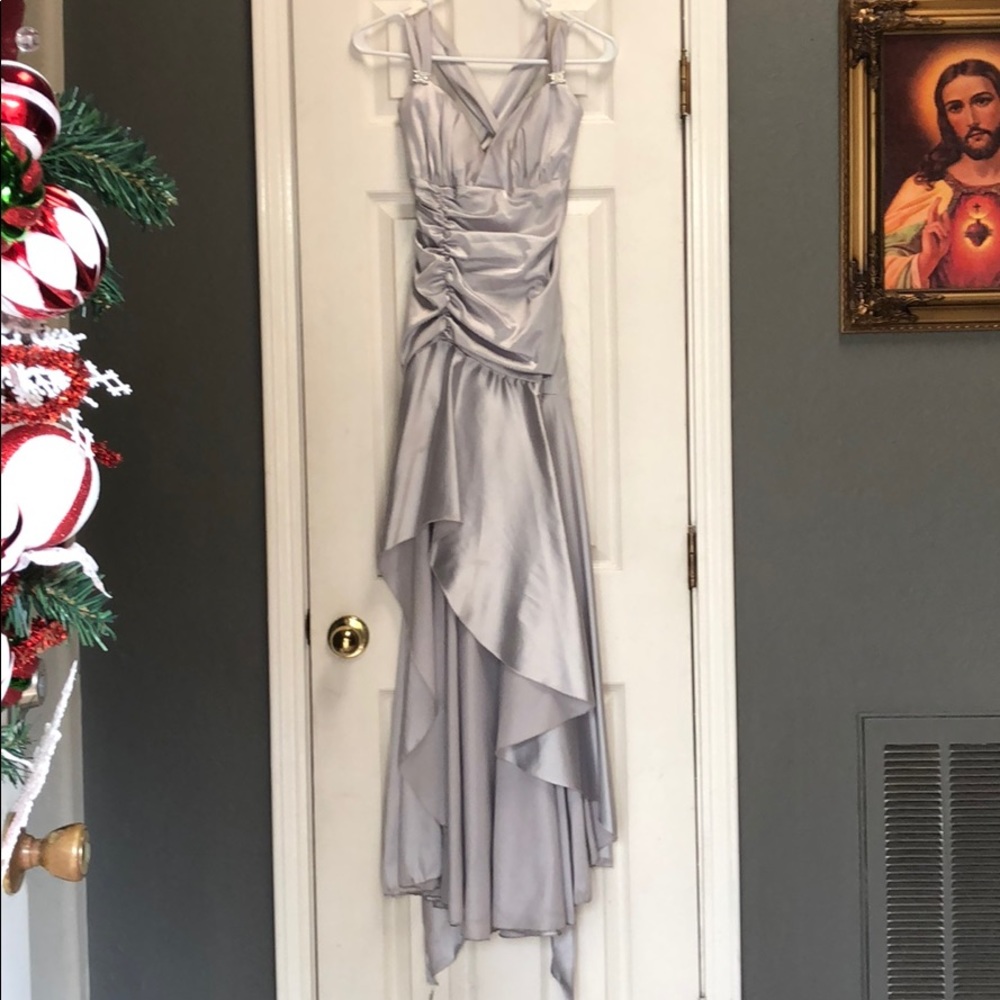 Silver Cross back/Open back Dress